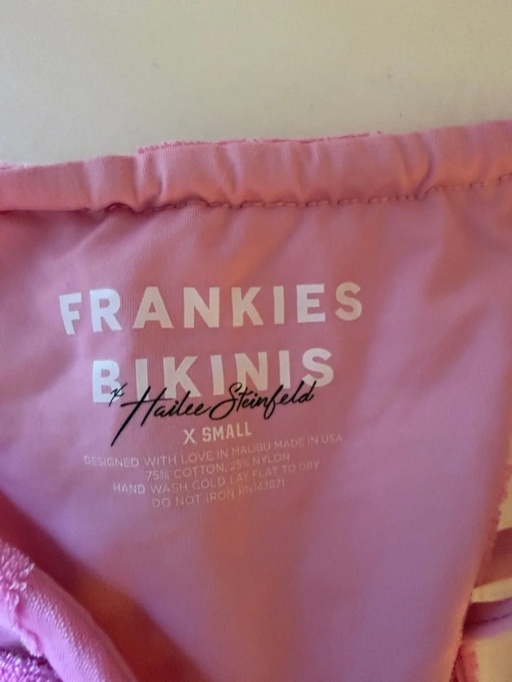 Frankies Bikinis Pink Floral Terry String Bikini